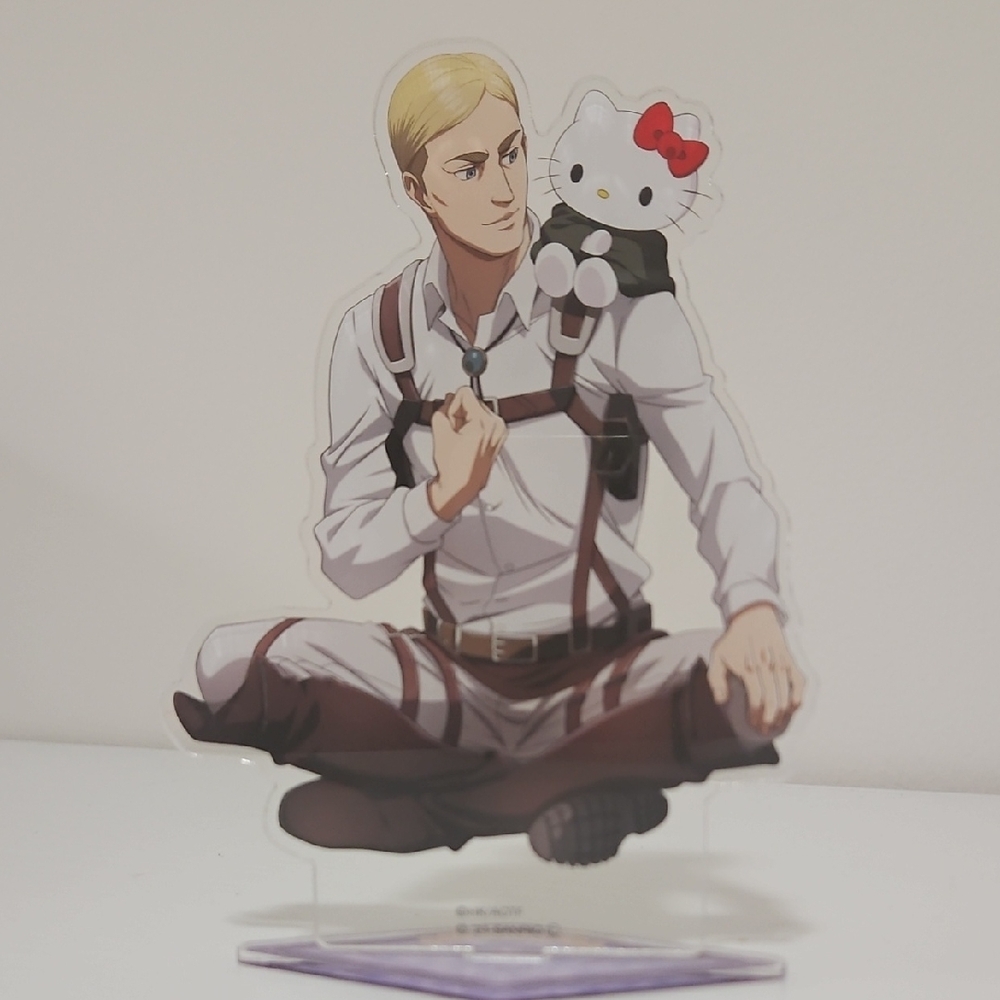RARE SANRIO x ATTACK ON TITAN ERWIN SMITH ACRYLIC STATUE STAND